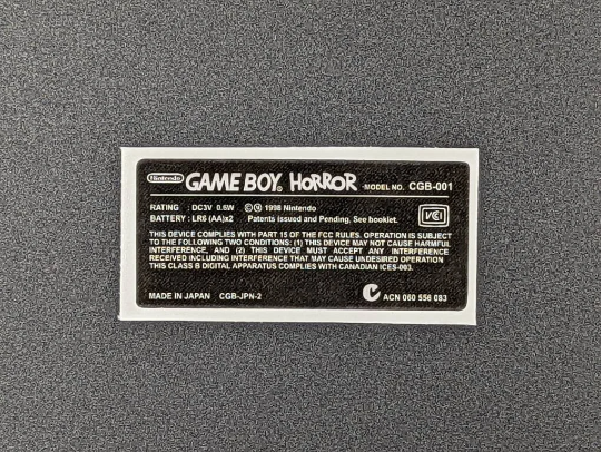 Game Boy Horror Sticker Replacement